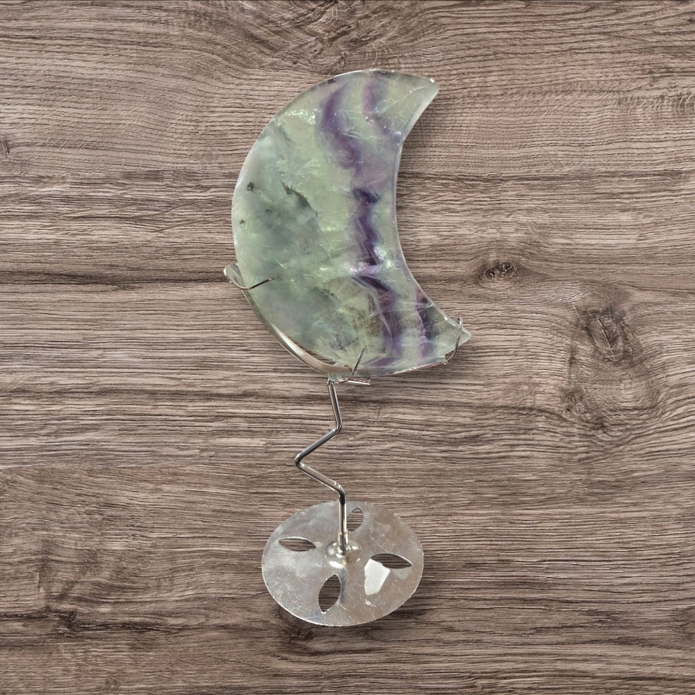 Flourite Moon On Stand